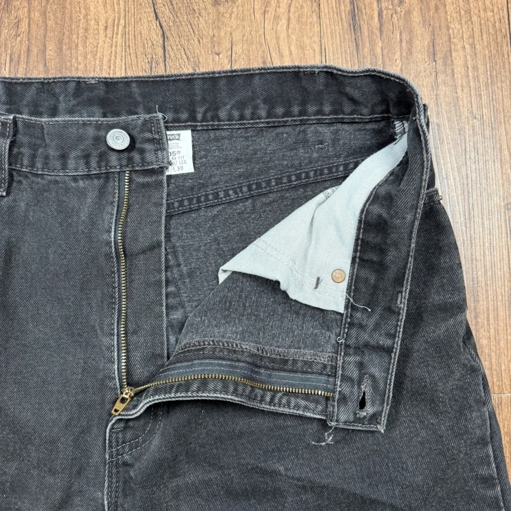 Vtg 90s Levis 505 Jeans Mens 38x30 (36x30) Black Faded Straight Leg Made in USA